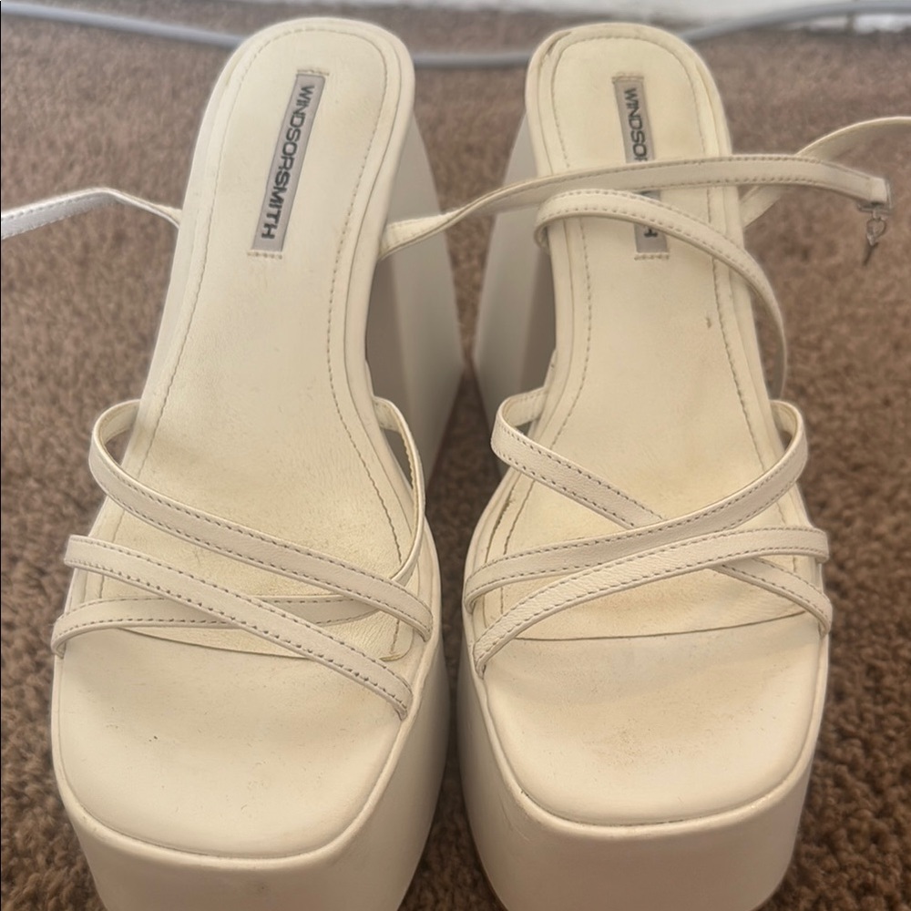 Windsor Smith Cream Platform Sandals